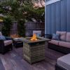 28-Inch Fire Table,50000 BTU Gas Firepit with Volcanic Stone Black - Black,Gray