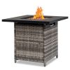 28-Inch Fire Table,50000 BTU Gas Firepit with Volcanic Stone Black - Black,Gray