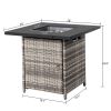 28-Inch Fire Table,50000 BTU Gas Firepit with Volcanic Stone Black - Black,Gray