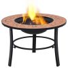 Mosaic Fire Pit Terracotta 26.8" Ceramic - Brown