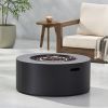 Patio Gas-burning Fire Pit Outdoor Iron Propane Fireplace, 32" Round Fire Pit - 40,000 BTU, Tank outside, Dark Grey - as Pic
