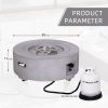 Diameter 30 Inch x 11 Inch Round Faux Concrete Texture Propane Gray Fire Pit With PVC Weather Cover - as Pic