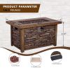 Best Choice Product 50,000 BTU Rectangle Fire Pit Table, Faux Woodgrain Top And Faux Stone Texture Base Propane Gas Fire Table For Outdoor - as Pic
