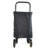 Firewood Log Cart Carrier - Outdoor or Indoor Black Steel Wood Rack Storage Mover - Rolling Wheeled Metal Dolly Hauler - Wood Moving Equipment - Black