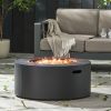 Patio Gas-burning Fire Pit Outdoor Iron Propane Fireplace, 32" Round Fire Pit - 40,000 BTU, Tank outside, Dark Grey - as Pic
