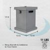 Outdoor 10" Tabletop Gas Fire Pit - Square-Light Grey