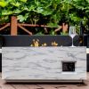 Outdoor 42" Rectangle Propane Fire Pit Table - white