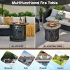 32 Inch 30000BTU Fire Pit Table with Fire Glasses and PVC Cover - as show
