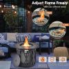 32 Inch 30000BTU Fire Pit Table with Fire Glasses and PVC Cover - as show
