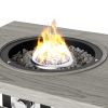 3-in-1 Coffee Table with Ice Bucket and Fire Pit - Gray - as Pic