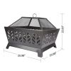 25.98'' Square IRON FIRE PIT OUTDOOR - as Pic