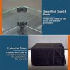 Fire Pit Table 43.3 Inch with Glass Wind Guard, 50,000 BTU Smokeless Fire Pits for Outside,Outdoor Wicker Gas Fire Pits for Patio (Dark Gray) - as Pic