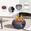 New Design Product Faux Concrete Texture Round Dark Propane Outdoor Fire Pit - as Pic