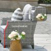 Direct Wicker 5-Piece Wicker Patio Fire Pit Sectional Seating Set with Gray Cushions - Low Table