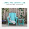 HDPE All-Weather Outdoor Adirondack Chair with Cup Holder, Fire Pit Chair for Backyard, Deck, Lawn, Garden, 330lbs Capacity, Light Blue - as Pic