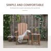 Adirondack Chair, Faux Wood Patio & Fire Pit Chair, Weather Resistant HDPE for Deck, Outside Garden, Porch, Backyard, Brown - as Pic