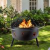 32'' Bridgeman Star and Moon IRON Burning Outdoor FIRE PIT - as Pic