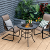 Backyard Garden Party Patio Fire Pit Dining Table - Black - 31.5 In