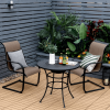 Backyard Garden Party Patio Fire Pit Dining Table - Black - 31.5 In