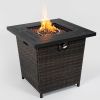 28inch Wicker Square Fire Pit Table - as Pic