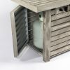 54inch Outdoor Fire Table Steel Fire Pit Table with Wood Grain Surface - as Pic