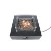 Living Source International Concrete/Glass Propane/Natural Gas Fire Pit Table (Charcoal) - 1