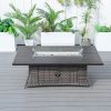 Direct Wicker PE Rattan and Aluminium Patio Dining Fire Pit Table (Table Only) - Brown