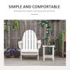 Folding Adirondack Chair, Faux Wood Patio & Fire Pit Chair, Weather Resistant HDPE for Deck, Outside Garden, Porch, Backyard, White - as Pic
