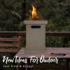 Outdoor 10" Tabletop Gas Fire Pit - Square-Light Grey