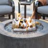 5 Piece Gas Fireplace Logs Birch,Ceramic Log Set Birch Wood Style for Indoor or Outdoor Firepit - White