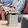 Outdoor 10" Tabletop Gas Fire Pit - Square-Light Grey