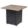 28" 48000 BTU Propane Gas Fire Pit Table - Woodgrain