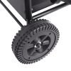 31.5''x14'' x14''Firewood Rack Log Cart with Wheels,Fireplace Log Carriers Holders with 3 Fireplace Tool Set,Black - Black