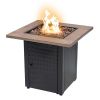 28" 48000 BTU Propane Gas Fire Pit Table - Woodgrain