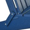 Folding Adirondack Chair, Faux Wood Patio & Fire Pit Chair, Weather Resistant HDPE for Deck, Outside Garden, Porch, Backyard, Blue - as Pic