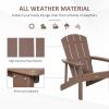 Adirondack Chair, Faux Wood Patio & Fire Pit Chair, Weather Resistant HDPE for Deck, Outside Garden, Porch, Backyard, Brown - as Pic