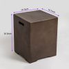 Outdoor Propane Tank Cover Gas Tank Holder Hideaway Side Table Outdoor Concrete Corner Table-Brown - as Pic