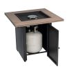28" 48000 BTU Propane Gas Fire Pit Table - Woodgrain