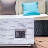 Outdoor 42" Rectangle Propane Fire Pit Table - white