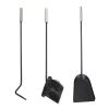 31.5''x14'' x14''Firewood Rack Log Cart with Wheels,Fireplace Log Carriers Holders with 3 Fireplace Tool Set,Black - Black