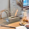 Table Top Fire Pit with Tempered Glass & Stainless Steel - Default Title