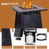 40,000 BTU Steel Propane Gas Fire Pit Table With Steel lid, Weather Cover - as Pic