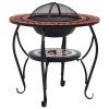 Mosaic Fire Pit Table Terracotta and White 26.8" Ceramic - Brown