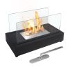 Tabletop Fire Pits,Portable Smokeless Bio Ethanol Fireplace - Black