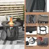 32 Inch 30000BTU Fire Pit Table with Fire Glasses and PVC Cover - as show