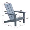 Outdoor Adirondack Chair for Relaxing, HDPE All-weather Fire Pit Chair, Patio Lawn Chair for Outside Deck Garden Backyardf Balcony, Grey - as Pic