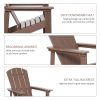 Adirondack Chair, Faux Wood Patio & Fire Pit Chair, Weather Resistant HDPE for Deck, Outside Garden, Porch, Backyard, Brown - as Pic