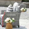 Direct Wicker 5-Piece Wicker Patio Fire Pit Sectional Seating Set with Gray Cushions - Tall Table
