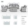 Direct Wicker 5-Piece Wicker Patio Fire Pit Sectional Seating Set with Gray Cushions - Tall Table