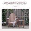 Folding Adirondack Chair, Faux Wood Patio & Fire Pit Chair, Weather Resistant HDPE for Deck, Outside Garden, Porch, Backyard, Brown - as Pic